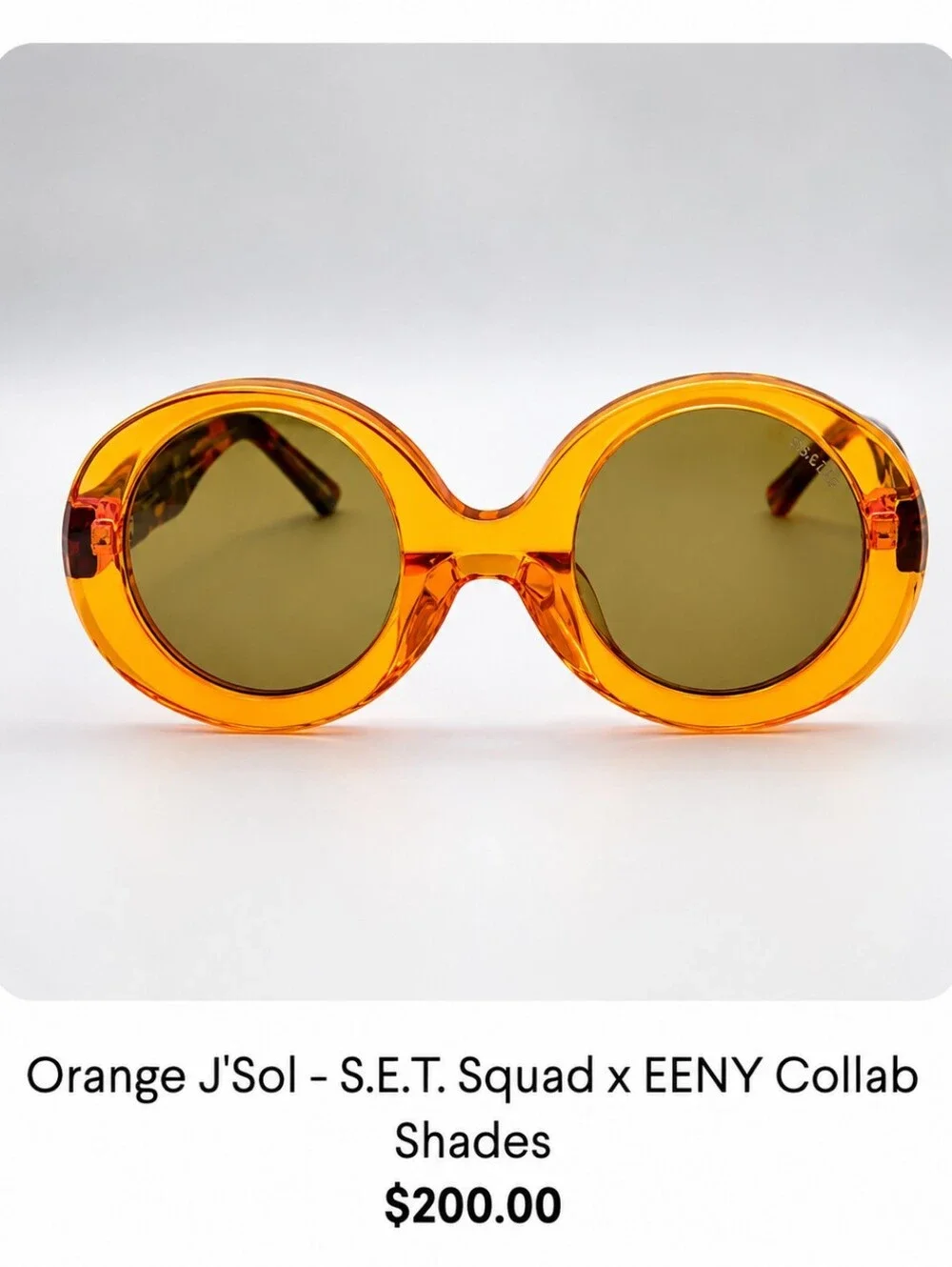 S.E.T. Squad x EENY Orange J'Sol Round Sunglasses